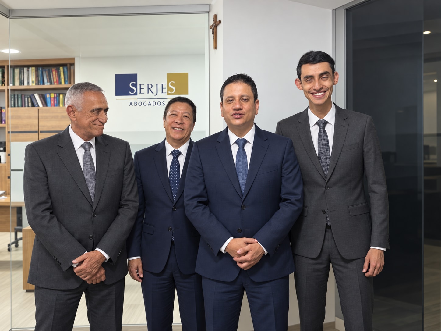 Equipo de Abogados SERJES en su oficina